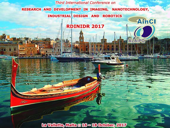 Third International Conference on Research and Development in Imaging, Nanotechnology, Industrial Design and Robotics :: RDINIDR 2016 :: October, 10 and 11, 2016